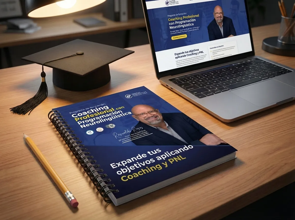 Workbook on a table with a zoom conference on a laptop nearby